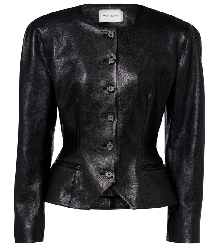 Photo: Magda Butrym Peplum leather jacket