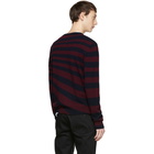 Paul Smith Burgundy and Navy Wool Frog Sweater