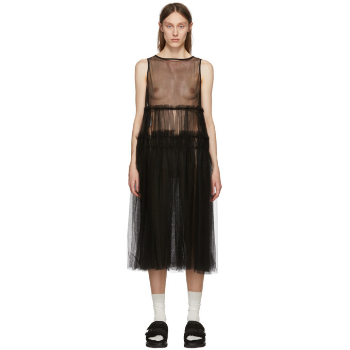 Chika Kisada Black Sleeveless Tulle Dress