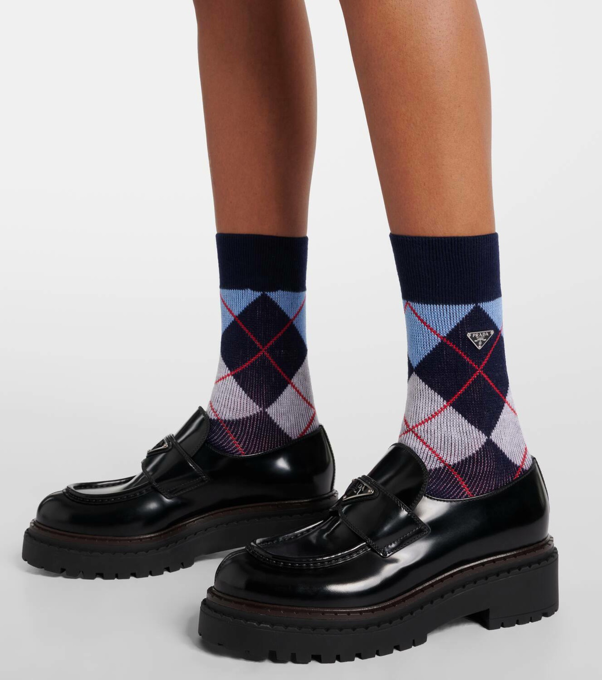 Prada Argyle cotton-blend jacquard socks