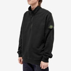 Stone Island Men's Garment Dyed Half Zip Sweat in Black