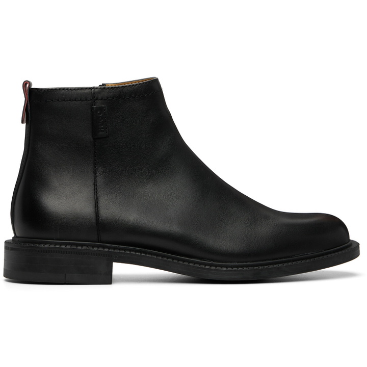 Photo: Hugo Black Leather Logo Trim Boots