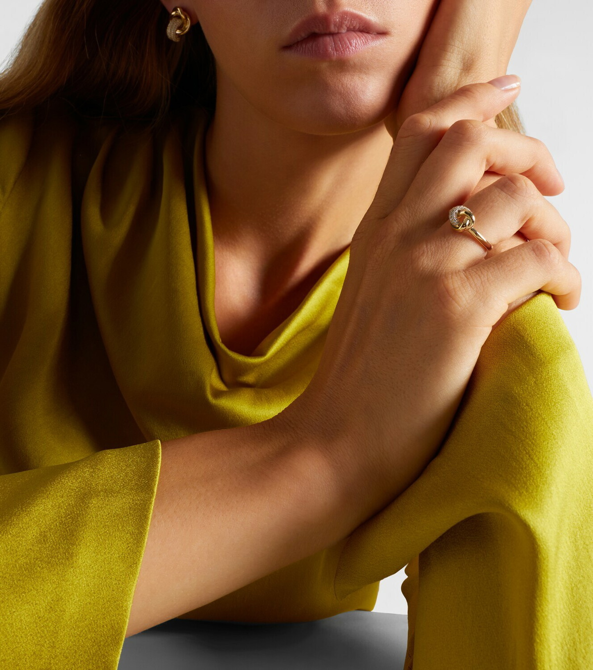 Stone and Strand 14kt gold ring with diamonds
