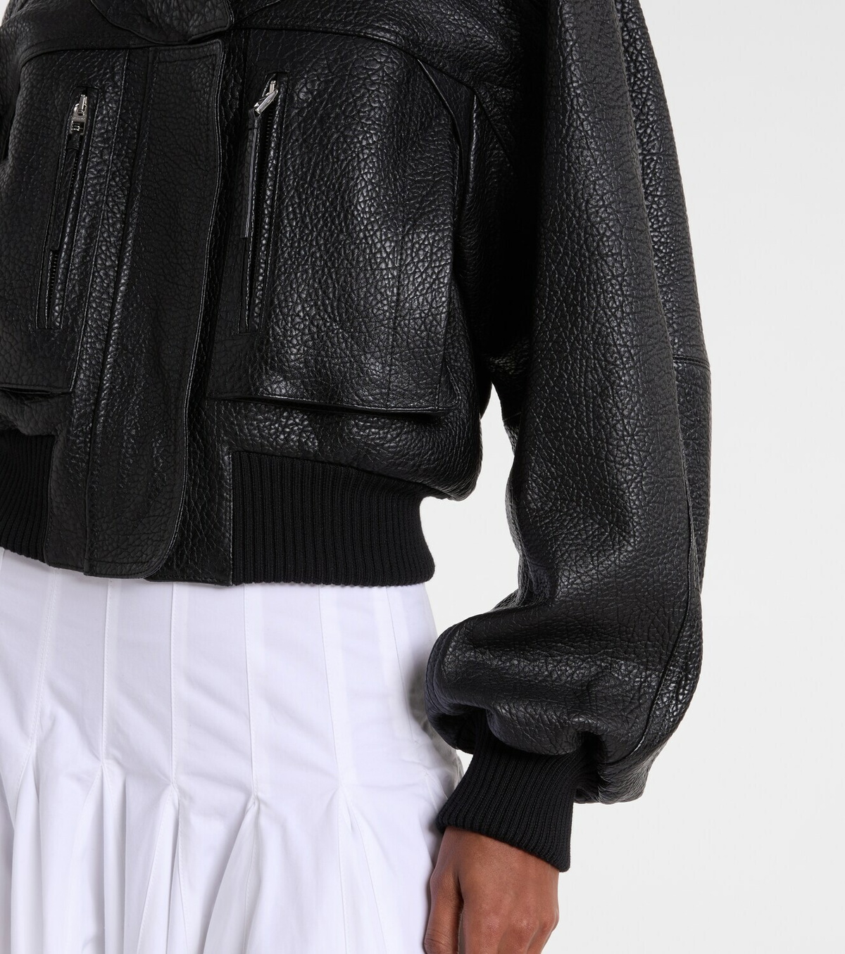 Jacquemus Cropped leather jacket