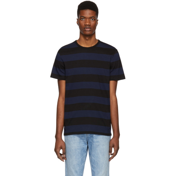 Photo: A.P.C. Black and Navy Striped Archie T-Shirt