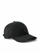 TOM FORD - Leather-Trimmed Logo-Embroidered Cotton-Twill Baseball Cap - Black