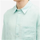 A.P.C. Men's Cassel Linen Shirt in Pale Green