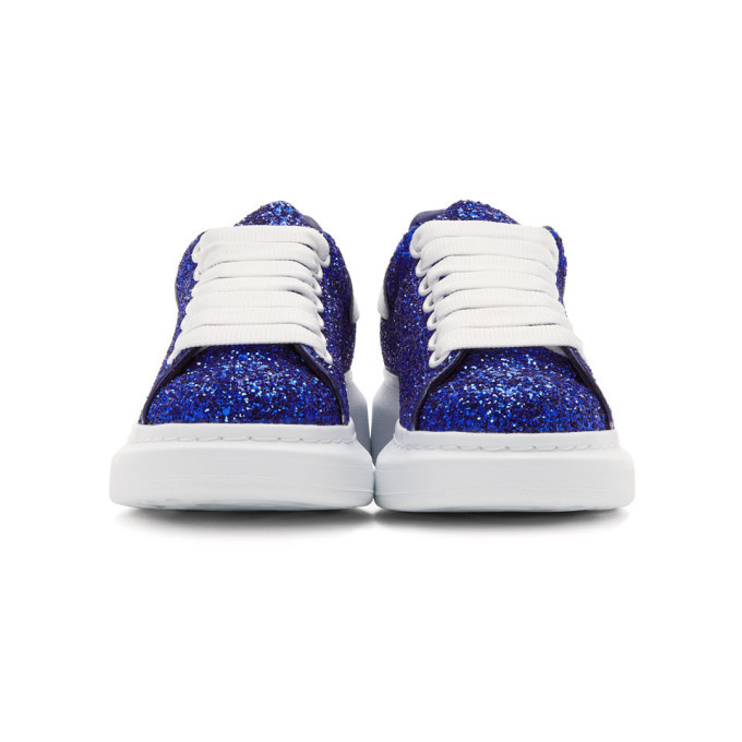 Alexander McQueen Blue Crystal Glitter Oversized Sneakers  display picture 1