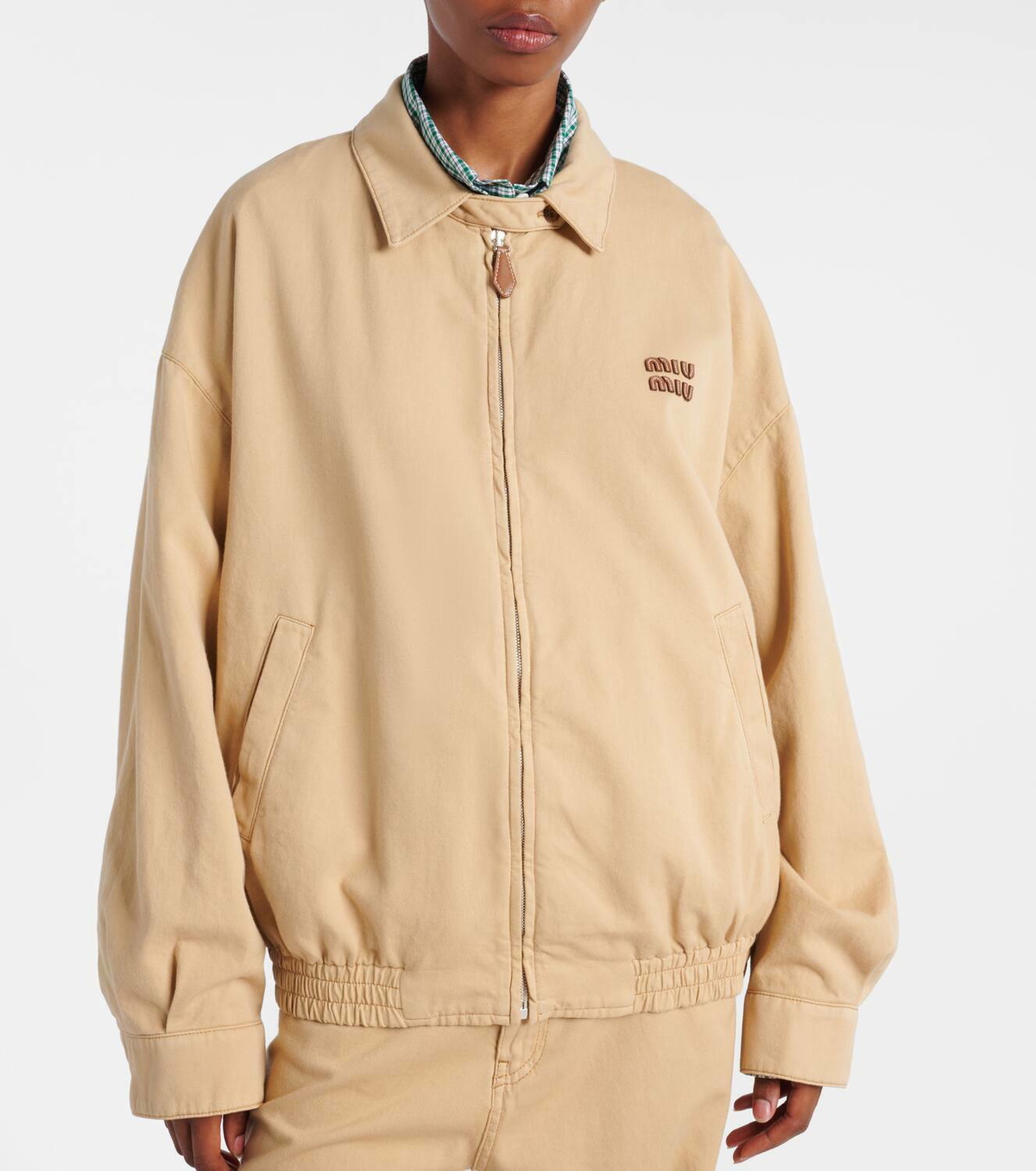 Miu Miu Logo denim blouson Miu Miu