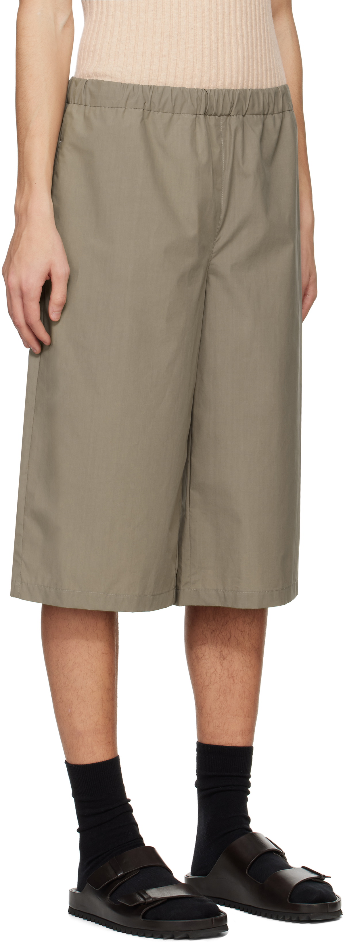 Rier Taupe Popeline Bermuda Shorts
