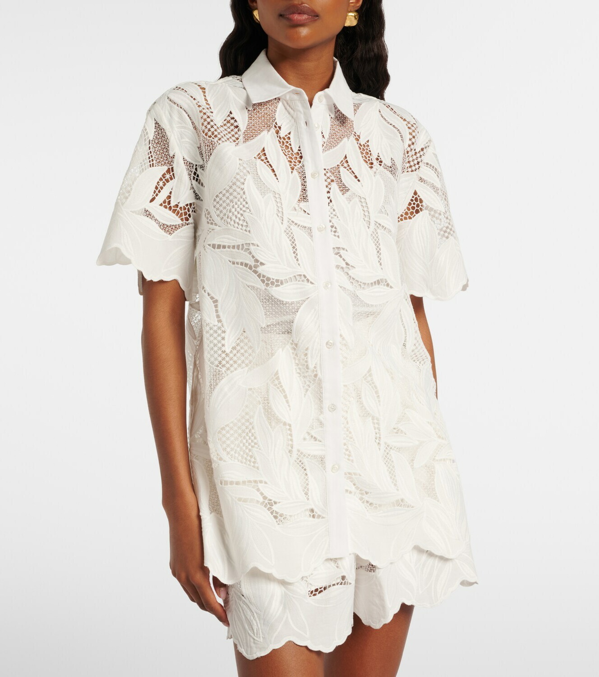 Erdem Embroidered mesh shirt