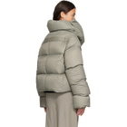 Rick Owens Gray Tower Funnel Neck Down Jacket