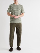 Folk - Striped Slub Cotton T-Shirt - Green