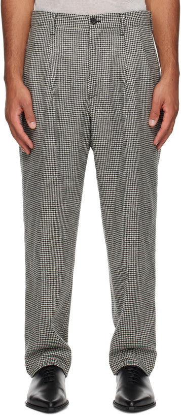 Photo: TAKAHIROMIYASHITA TheSoloist. White & Black Two Tuck Front Trousers