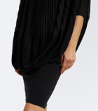 Junya Watanabe Pleated wool-paneled midi dress