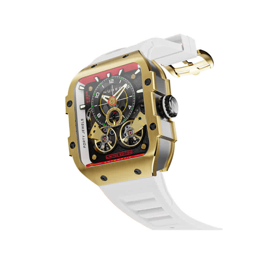 Montre Nubeo Maven Automatique Limited 44mm - Homme - Cadran Rouge/argent - Neuf étiqueté