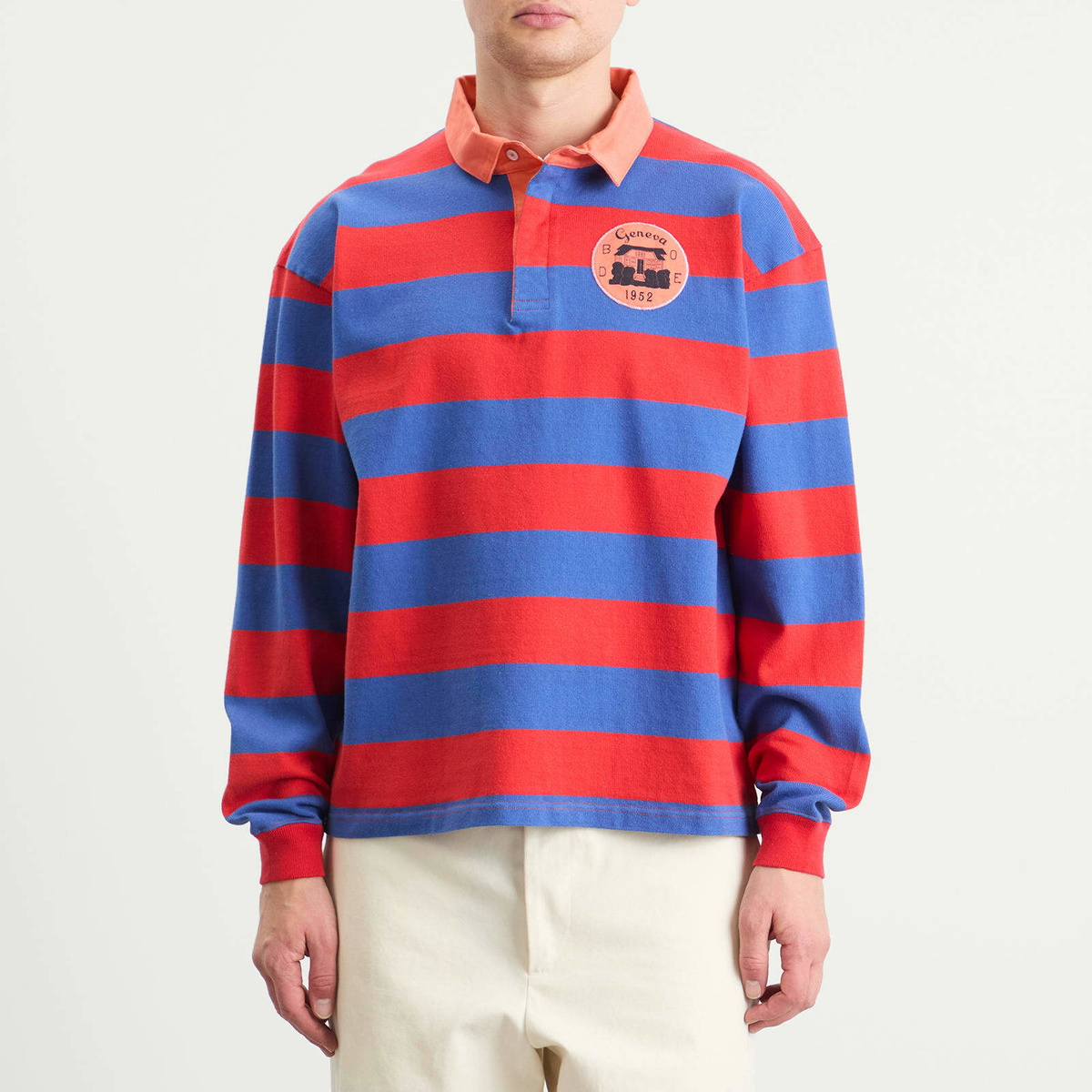 Bode Men's Clubhouse Rugby Shirt in Red