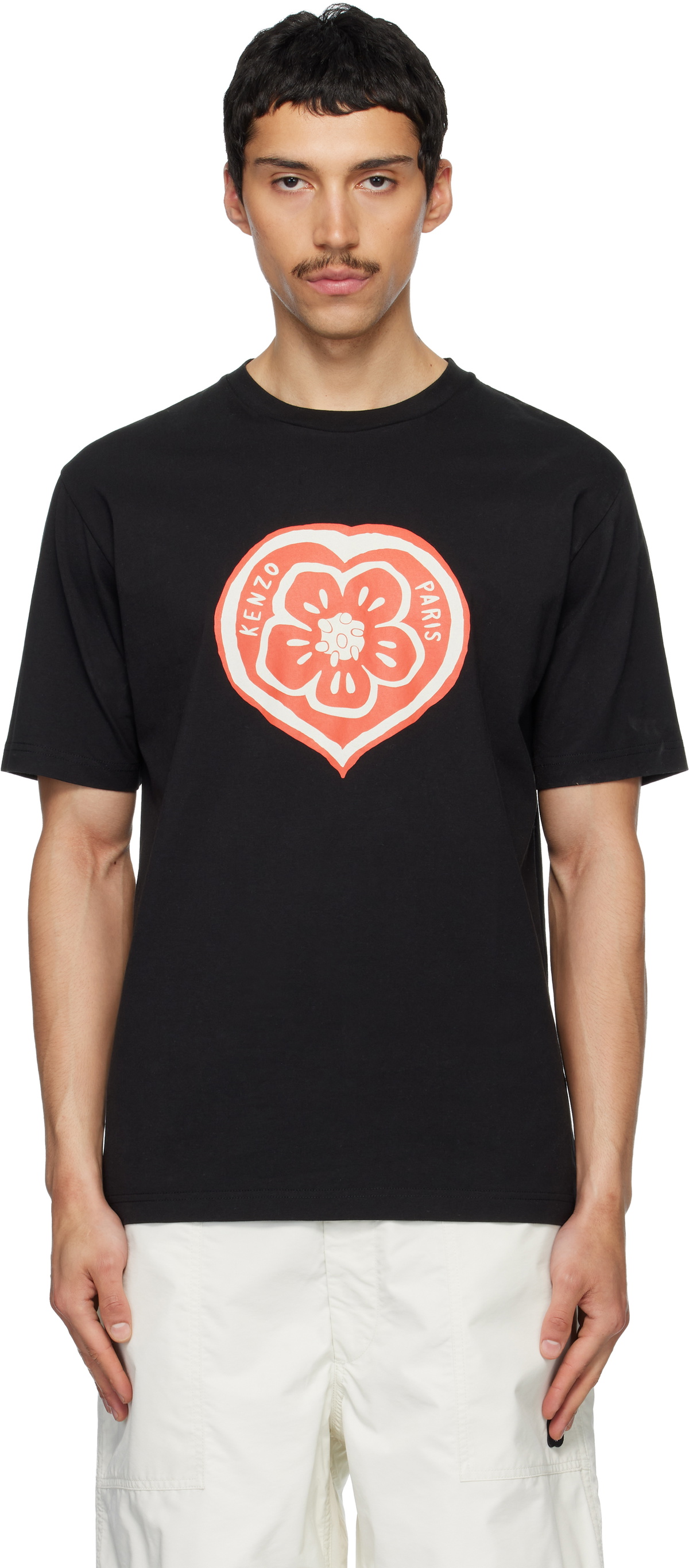 Kenzo Black Kenzo Paris 'KENZO Boke Heart' T-shirt