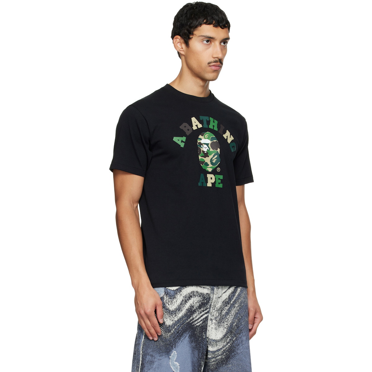 BAPE Black ABC Camo College T-shirt