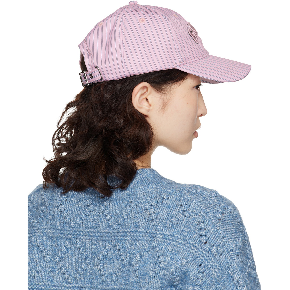 GANNI Pink Printed Nylon Cap