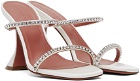 Amina Muaddi White Gilda Slipper Heeled Sandals