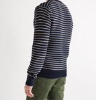 Sid Mashburn - Slim-Fit Striped Cotton and Cashmere-Blend Sweater - Blue