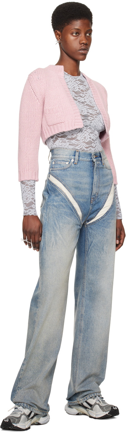 We11done Pink Patch Pocket Cardigan