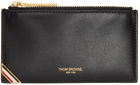 Thom Browne Black Stripe Corner Zippered Wallet