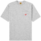 Human Made Men's Heart Pocket T-Shirt in Gray