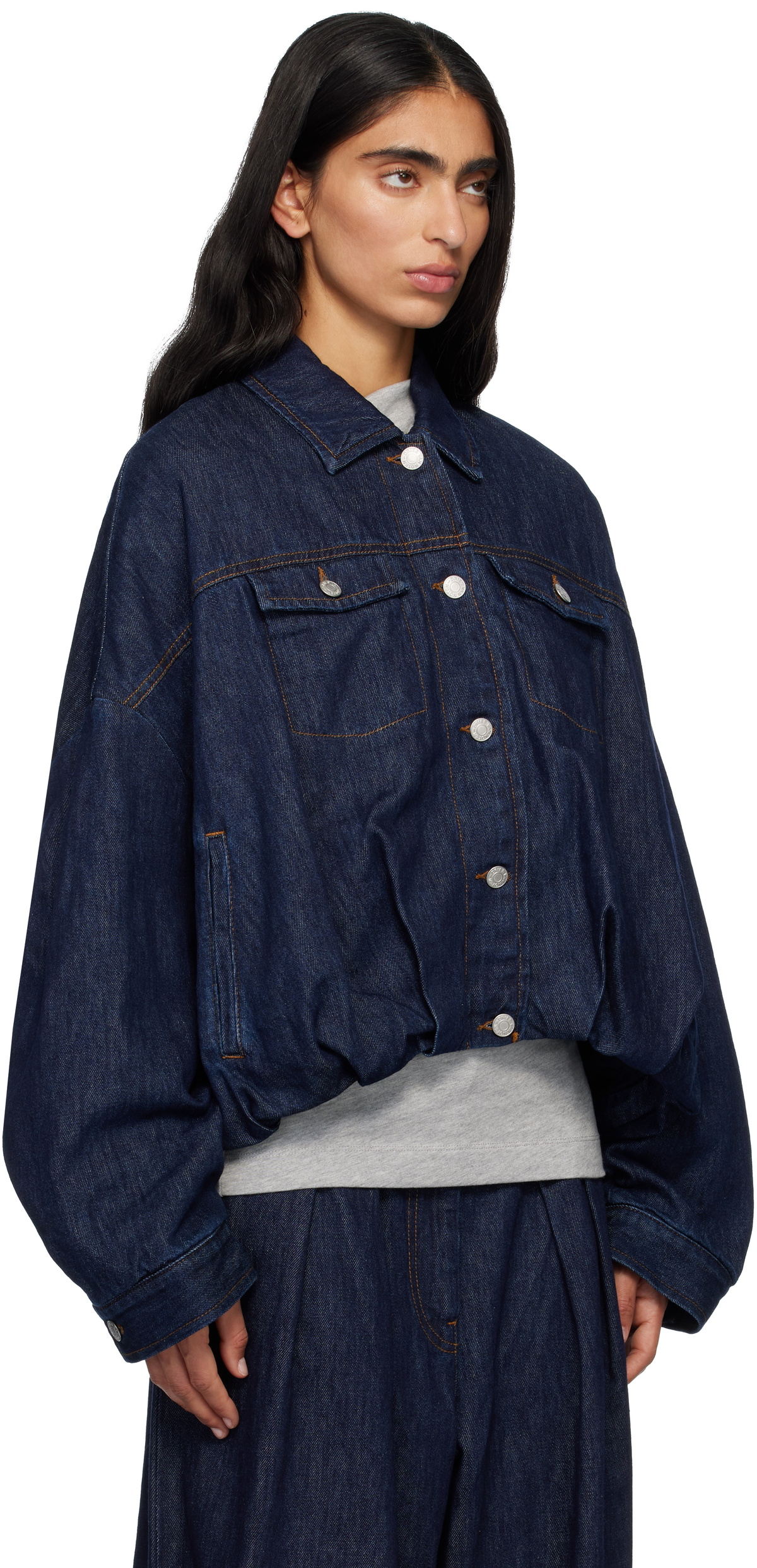 Dries Van Noten Blue Lined Denim Jacket