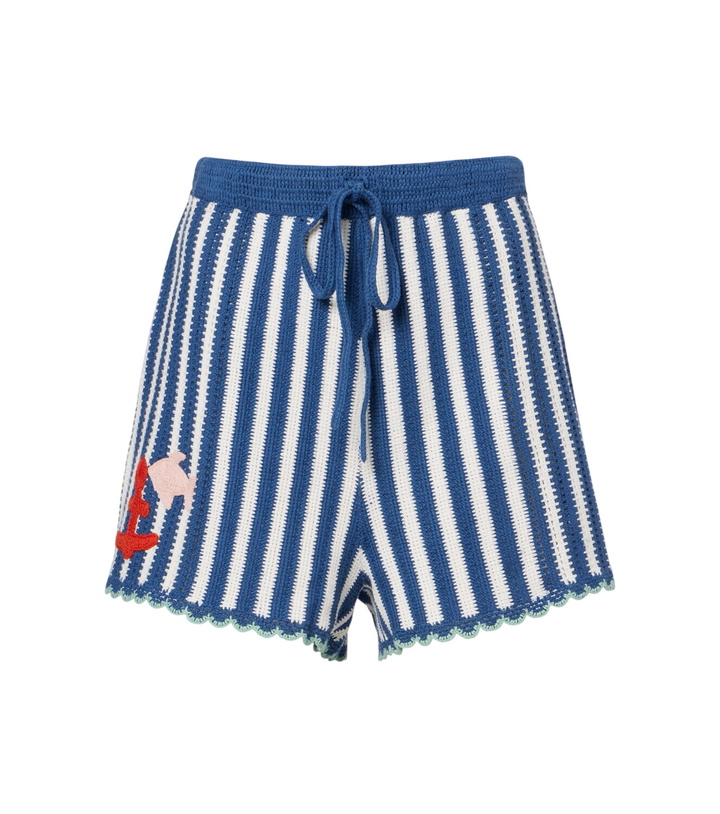 Photo: Alémais Crochet striped cotton shorts