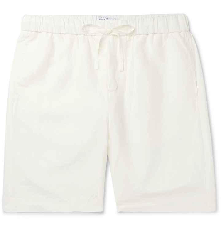 Photo: Frescobol Carioca - Wide-Leg Slub Tencel and Linen-Blend Drawstring Shorts - White