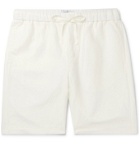 Frescobol Carioca - Wide-Leg Slub Tencel and Linen-Blend Drawstring Shorts - White