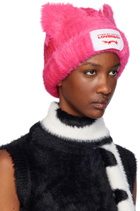 Charles Jeffrey LOVERBOY Pink Fluffy Chunky Ears Beanie