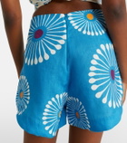 Cala de la Cruz Bahamas floral linen shorts