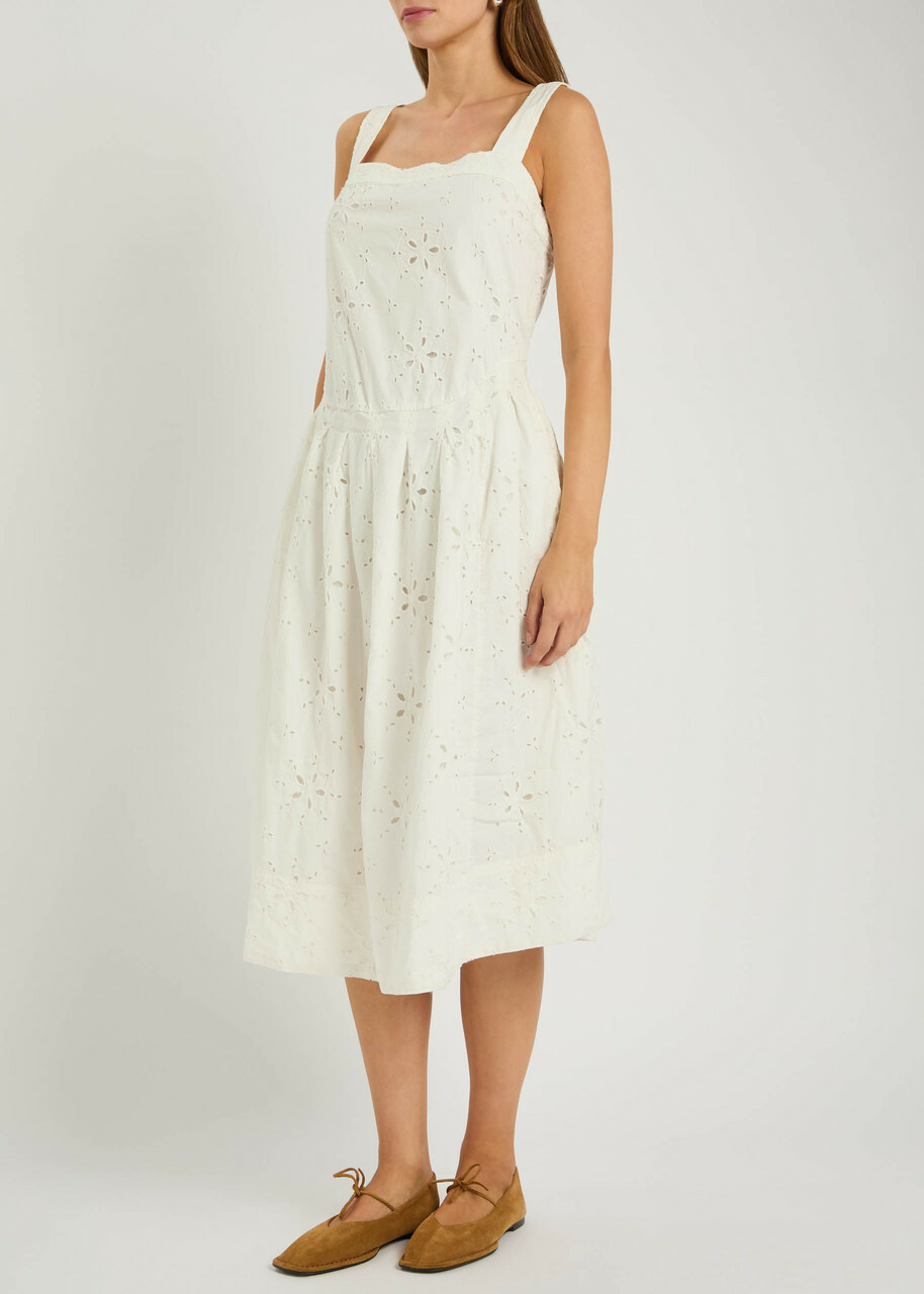 Free People Primavera Broderie Anglaise Cotton Midi Dress