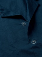 CLEVERLY LAUNDRY - Piped Garment-Dyed Washed-Cotton Pyjama Shirt - Blue
