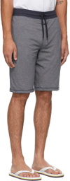 Paul Smith Navy & Grey Jersey Stripe Shorts