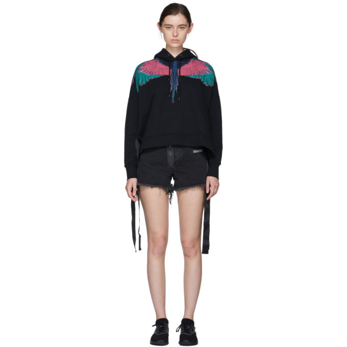 Photo: Marcelo Burlon County of Milan Black Color Wing Poncho Hoodie