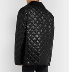 Maison Margiela - Oversized Corduroy-Trimmed Quilted Nylon Jacket - Black