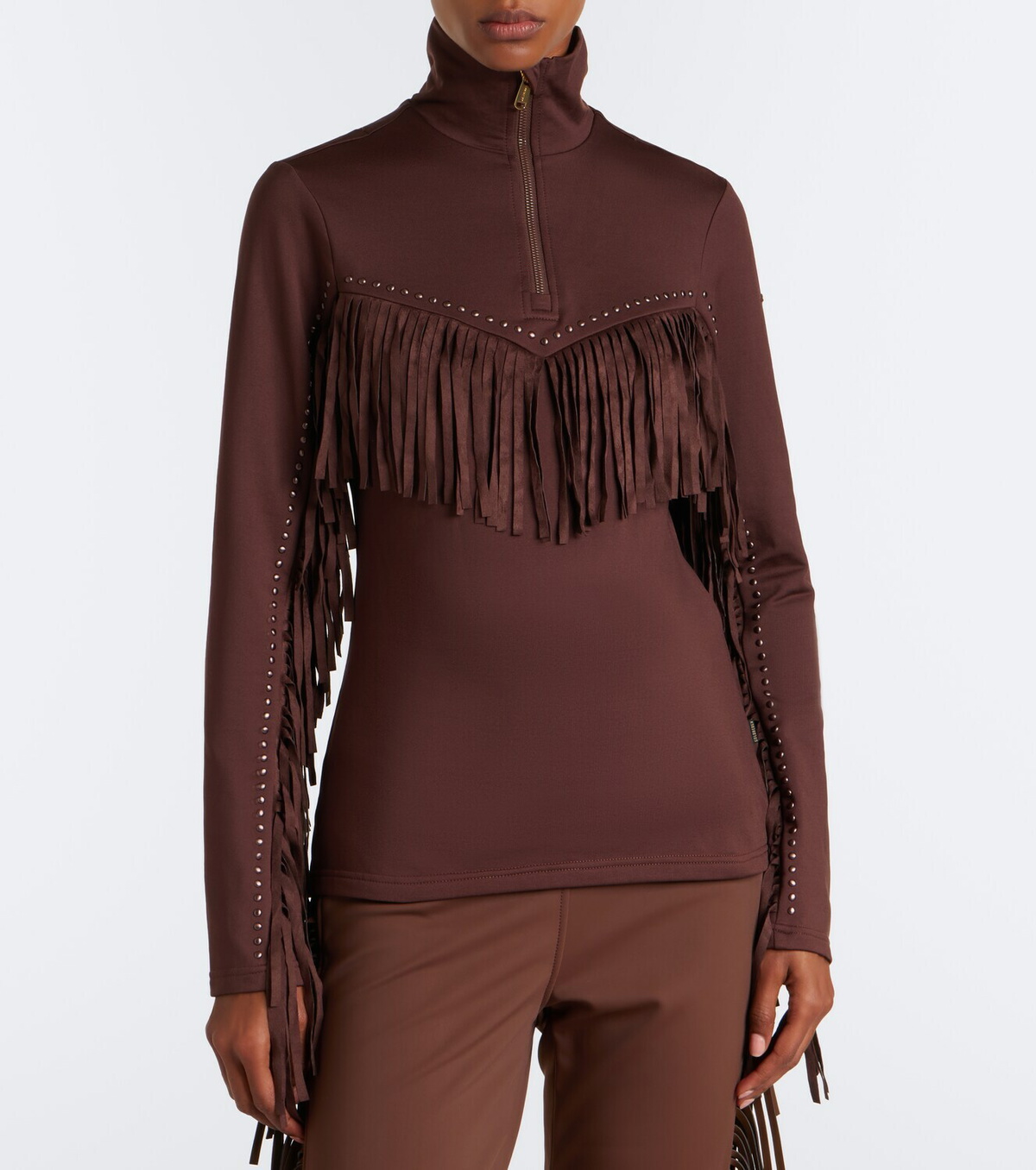 Goldbergh Whisper fringed studded ski top