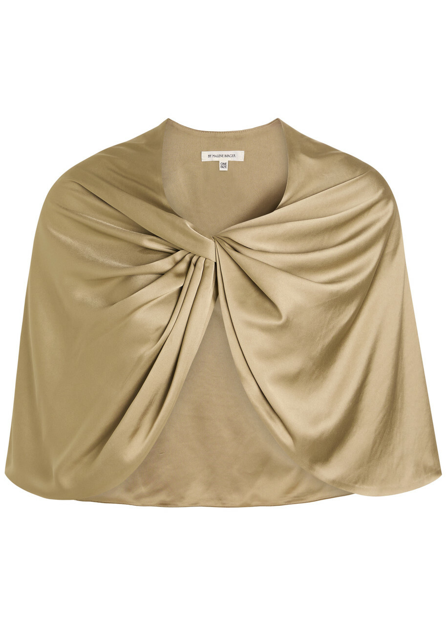BY Malene Birger Pinlos Twisted Satin Scarf - Beige - One Size