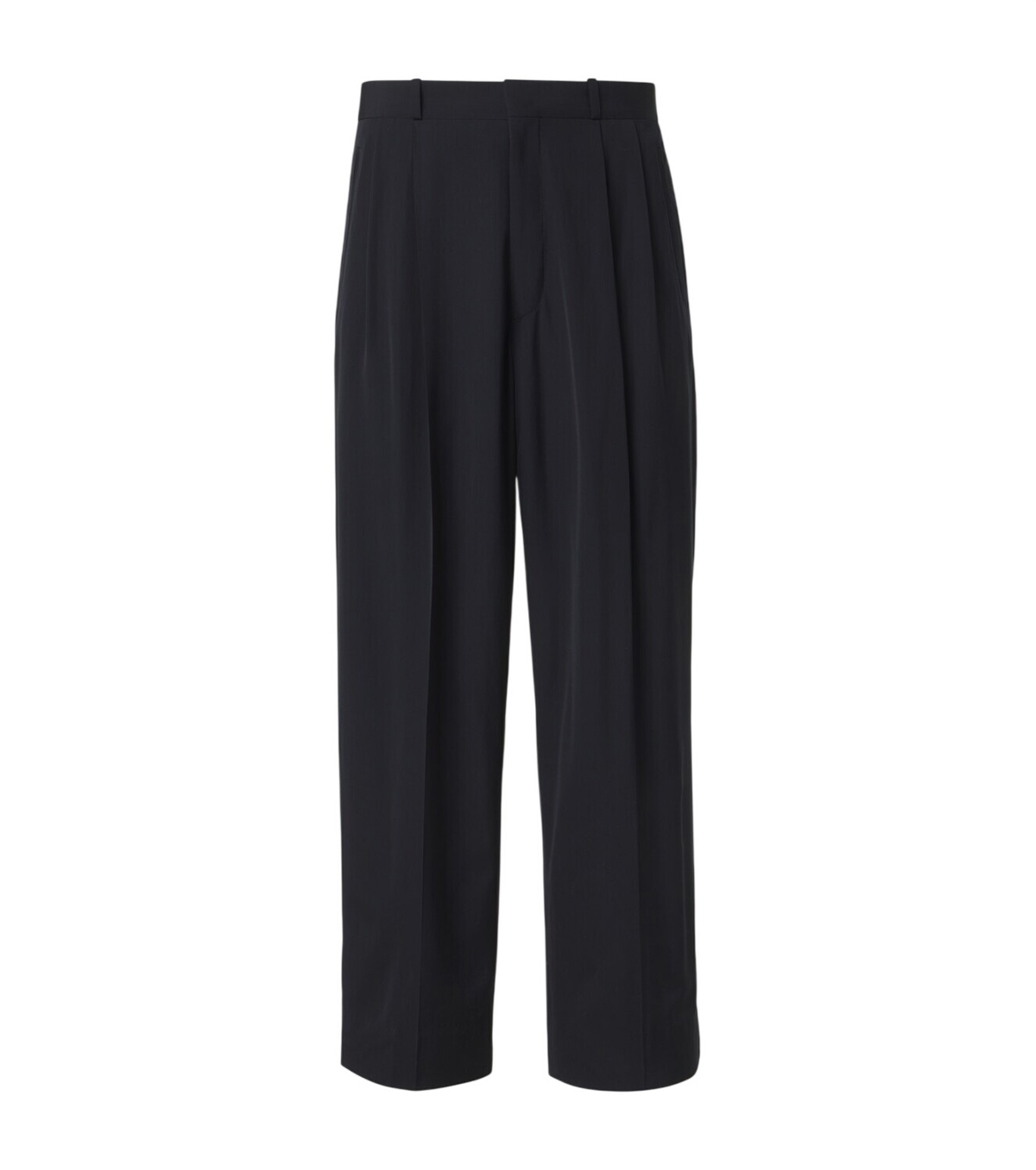 A.PRESSE - Straight-Leg Pleated Wool-Gabardine Trousers - Black A