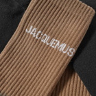 Jacquemus Men's Fade Logo Socks in Brown