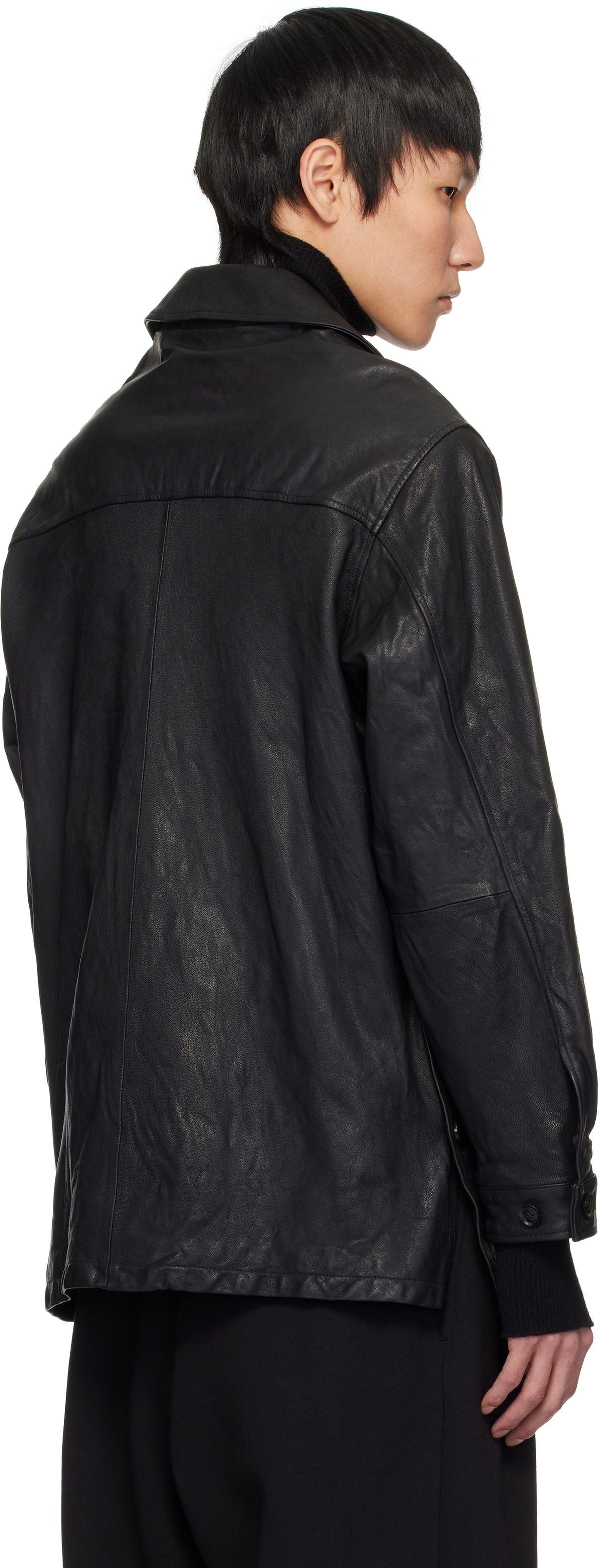 YOKE Black Car Leather Jacket