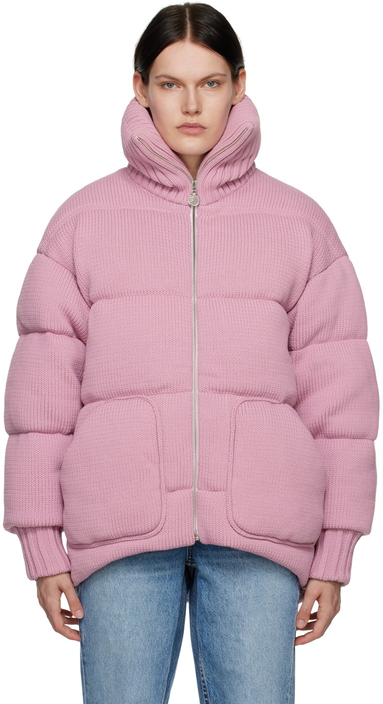 Ienki Ienki Pink Funnel Neck Down Jacket Ienki Ienki