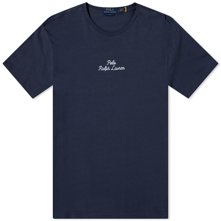 Photo: Polo Ralph Lauren Men's Chain Stitch Logo T-Shirt in Aviator Navy