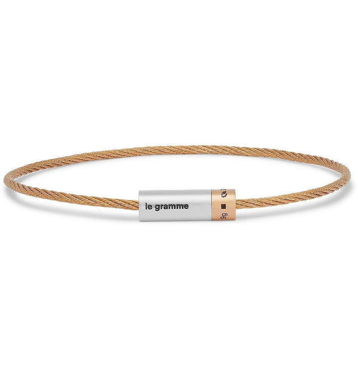 Photo: Le Gramme - 9G 18-Karat Gold and Sterling Silver Cable Bracelet - Gold