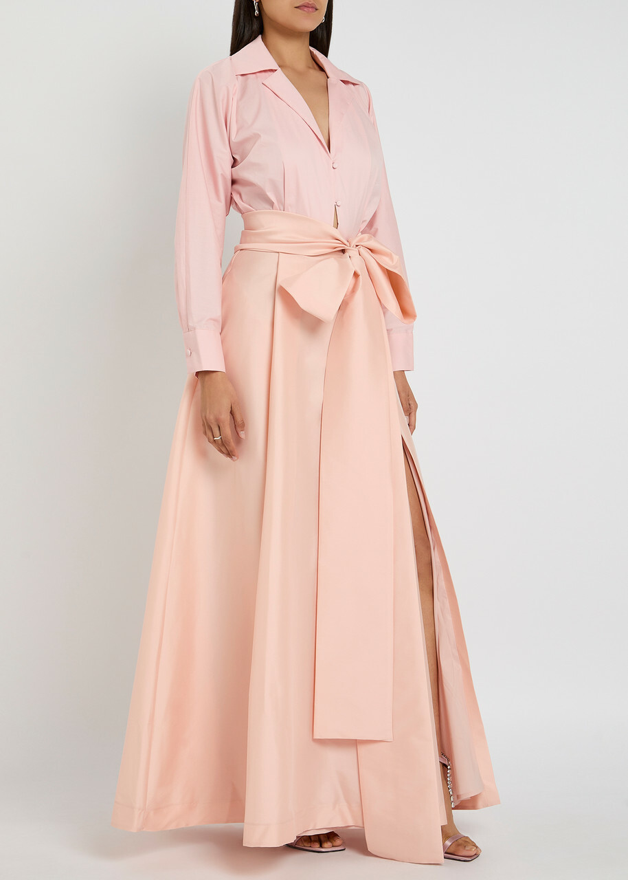Bernadette Beatrice Cotton-blend Maxi Shirt Dress Pink