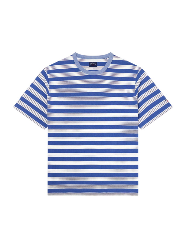 Photo: Noah - Striped Cotton-Jersey T-Shirt - Blue